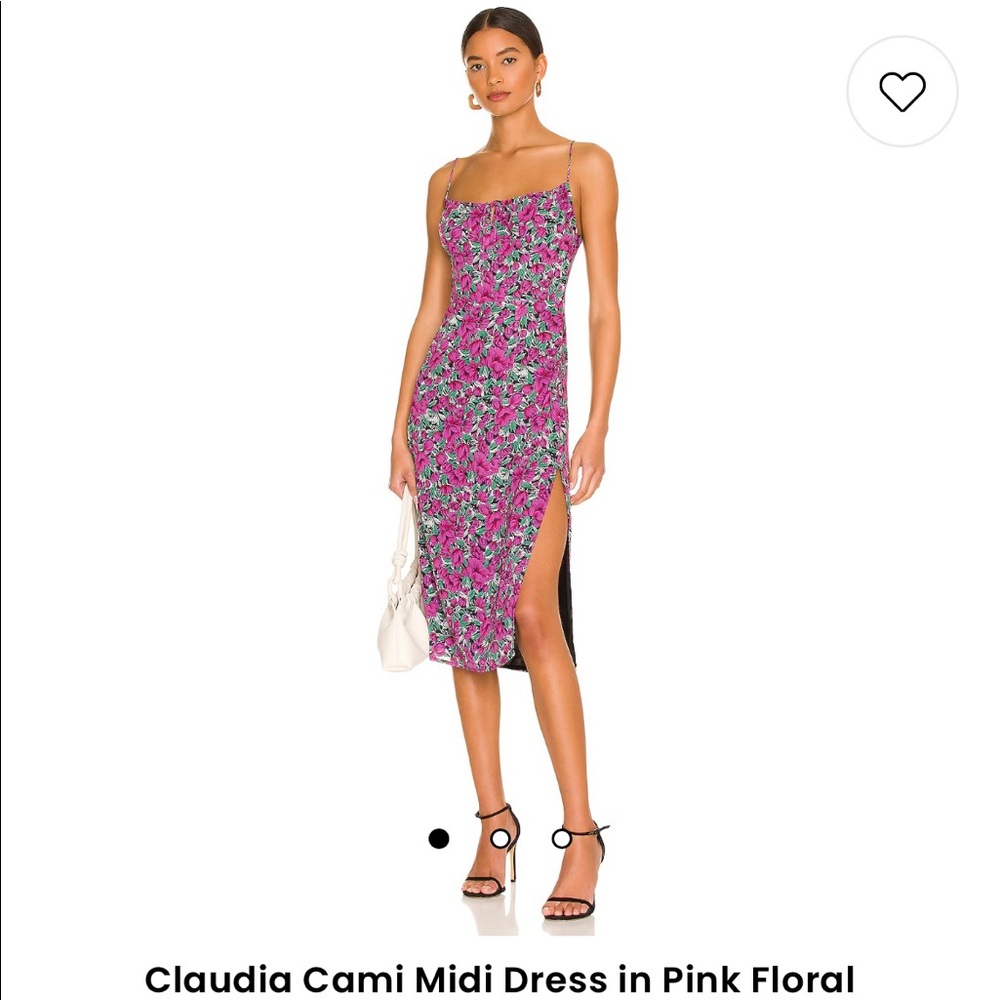 REVOLVE Pink Floral Midi Dress